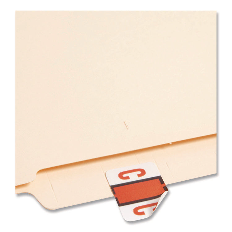 A-Z Color-Coded End Tab Filing Labels, C, 1 X 1.25, White, 500/roll