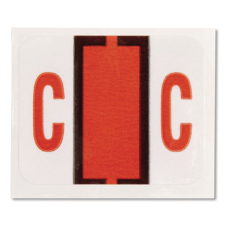 A-Z Color-Coded End Tab Filing Labels, C, 1 X 1.25, White, 500/roll