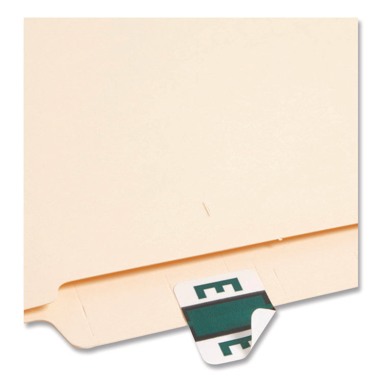 A-Z Color-Coded End Tab Filing Labels, E, 1 X 1.25, White, 500/roll
