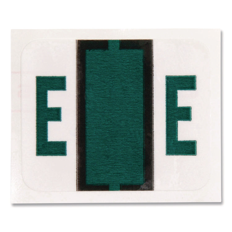 A-Z Color-Coded End Tab Filing Labels, E, 1 X 1.25, White, 500/roll