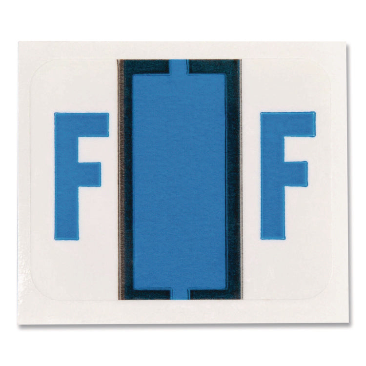 A-Z Color-Coded End Tab Filing Labels, F, 1 X 1.25, White, 500/roll