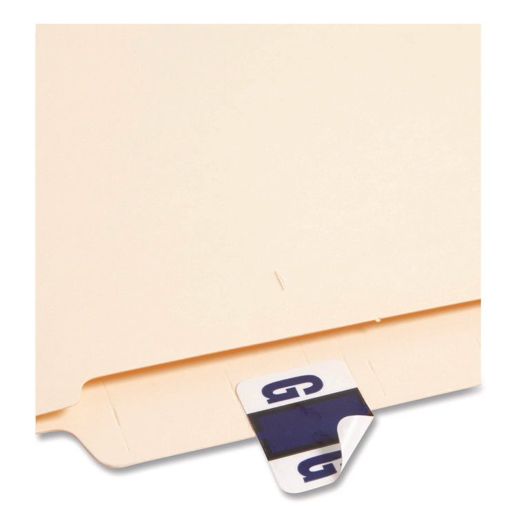 A-Z Color-Coded End Tab Filing Labels, G, 1 X 1.25, White, 500/roll