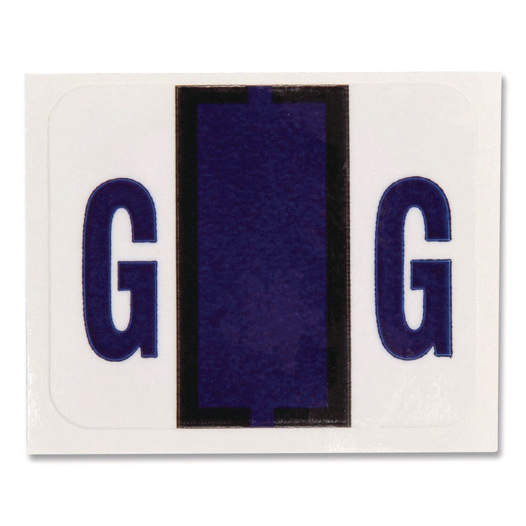 A-Z Color-Coded End Tab Filing Labels, G, 1 X 1.25, White, 500/roll
