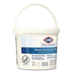 Bleach Germicidal Wipes, 1-Ply, 12 x 12, Unscented, White, 110/Bucket, 2 Buckets/Carton
