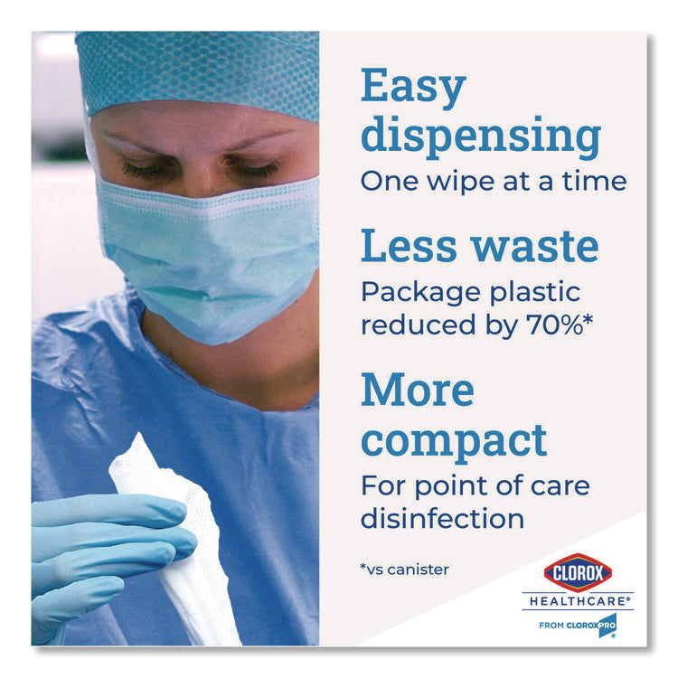 Bleach Germicidal Wipes, Refill for Bucket, 1-Ply, 12 x 12, Unscented, White, 110/Pouch