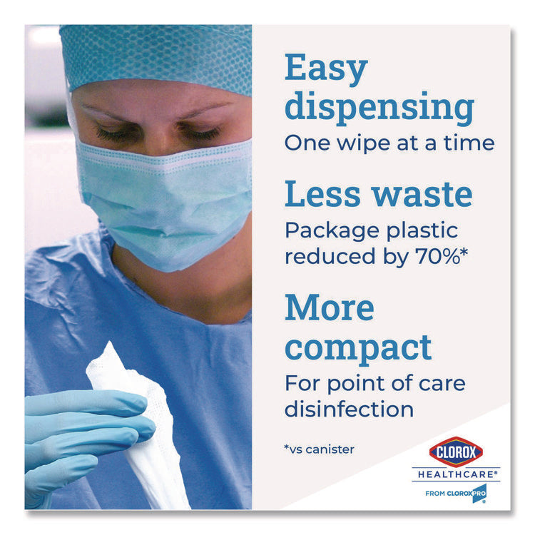 Bleach Germicidal Wipes, 1-Ply, 12 x 12, Unscented, White, 110/Refill, 2 Refills/Carton