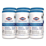Bleach Germicidal Wipes, 1-Ply, 6 x 5, Unscented, White, 150/Canister, 6 Canisters/Carton