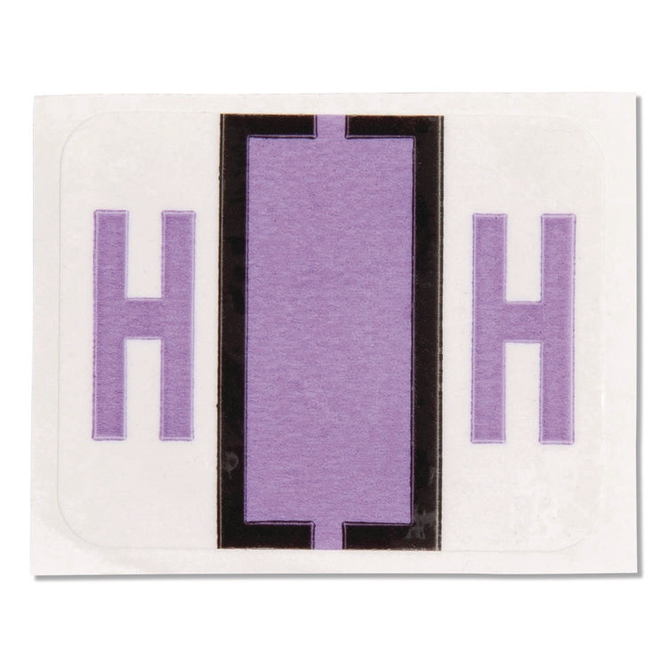 A-Z Color-Coded End Tab Filing Labels, H, 1 X 1.25, White, 500/roll