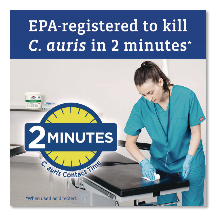 Hydrogen Peroxide Cleaner Disinfectant Wipes, 5.75 x 6.75, Unscented, White, 155/Canister, 6 Canisters/Carton