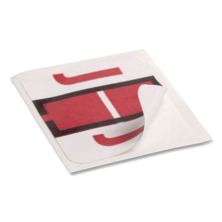 A-Z Color-Coded End Tab Filing Labels, J, 1 X 1.25, White, 500/roll