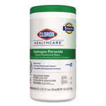 Hydrogen Peroxide Cleaner Disinfectant Wipes, 5.75 x 6.75, Unscented, White, 155/Canister, 6 Canisters/Carton