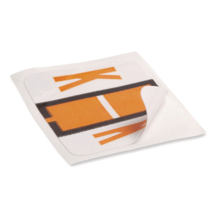 A-Z Color-Coded End Tab Filing Labels, K, 1 X 1.25, White, 500/roll