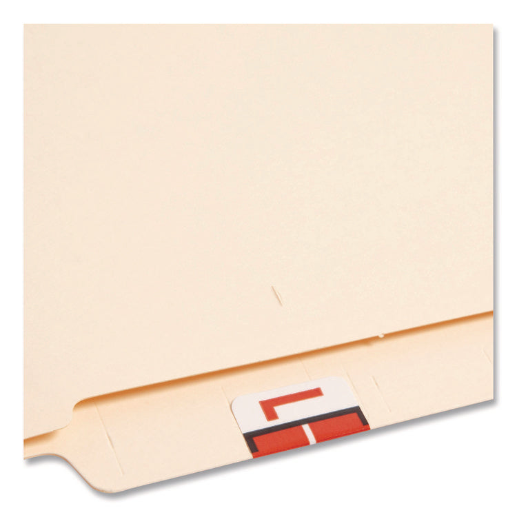 A-Z Color-Coded End Tab Filing Labels, L, 1 X 1.25, White, 500/roll