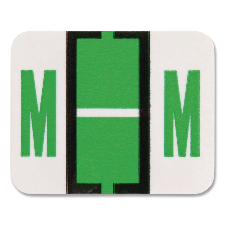 A-Z Color-Coded End Tab Filing Labels, M, 1 X 1.25, White, 500/roll