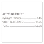 Hydrogen Peroxide Cleaner Disinfectant Wipes, 12 x 11, Unscented, White, 185/Pack, 2 Packs/Carton