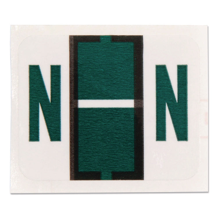 A-Z Color-Coded End Tab Filing Labels, N, 1 X 1.25, White, 500/roll