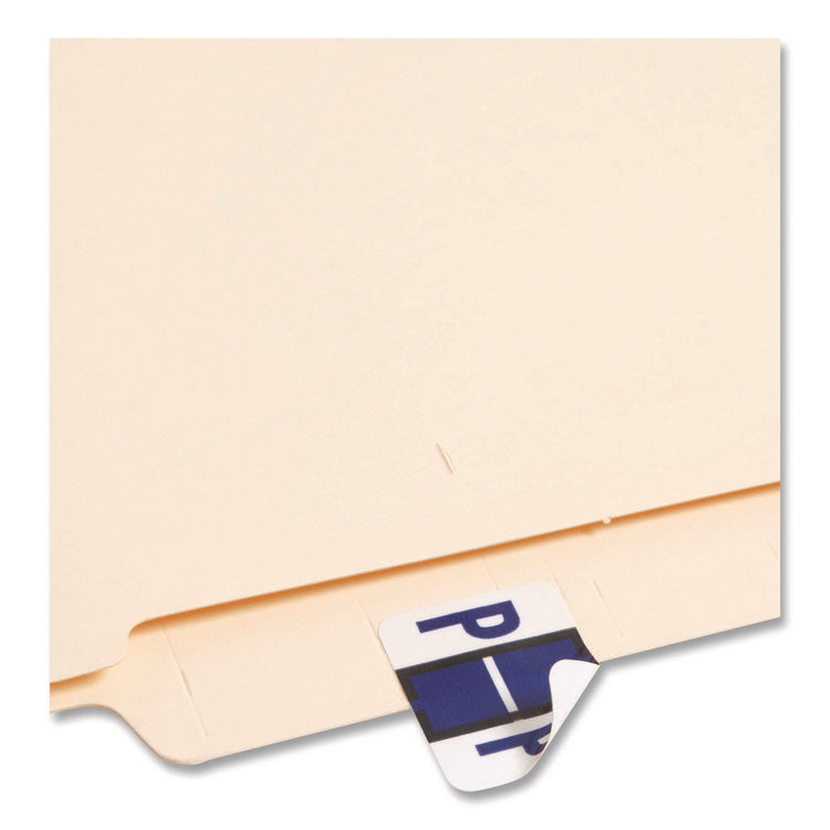 A-Z Color-Coded End Tab Filing Labels, P, 1 X 1.25, White, 500/roll