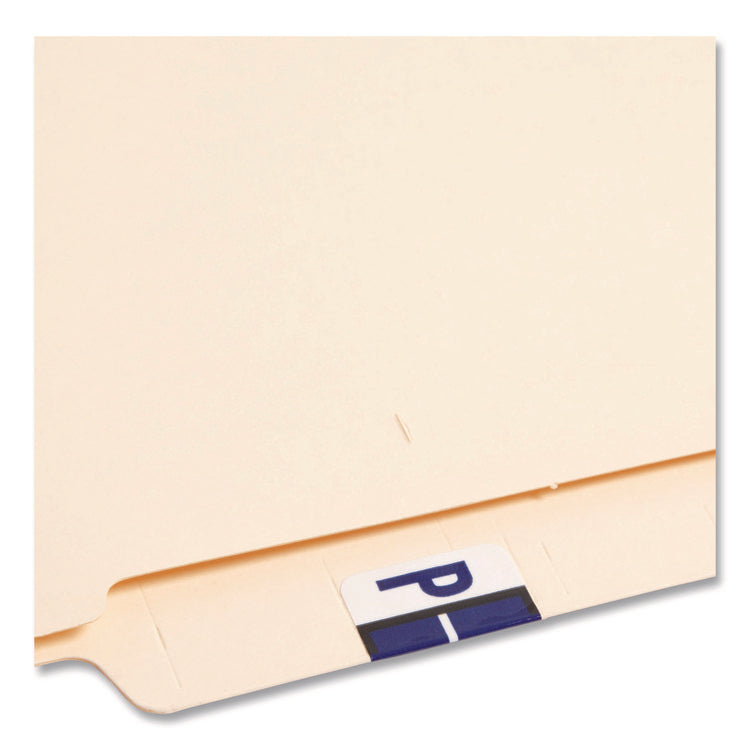 A-Z Color-Coded End Tab Filing Labels, P, 1 X 1.25, White, 500/roll