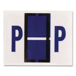 A-Z Color-Coded End Tab Filing Labels, P, 1 X 1.25, White, 500/roll