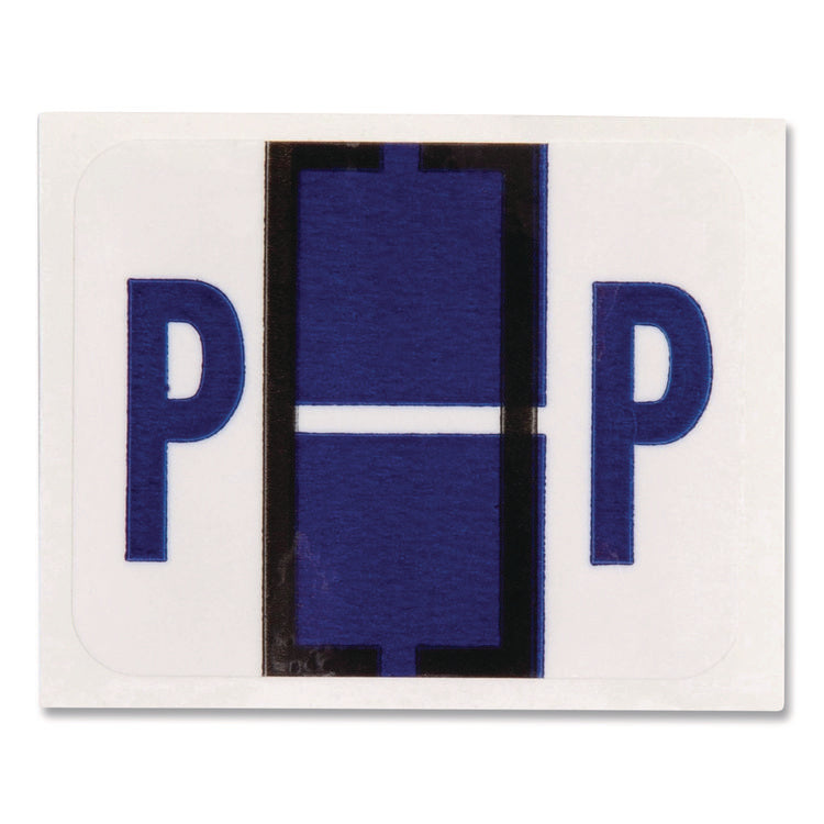 A-Z Color-Coded End Tab Filing Labels, P, 1 X 1.25, White, 500/roll