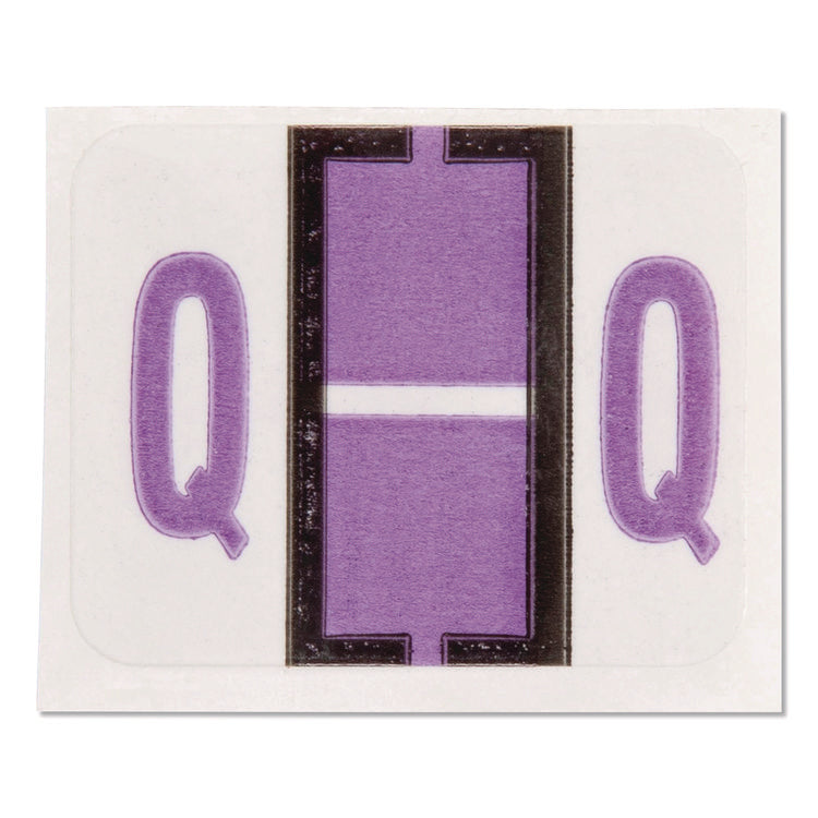 A-Z Color-Coded End Tab Filing Labels, Q, 1 X 1.25, White, 500/roll