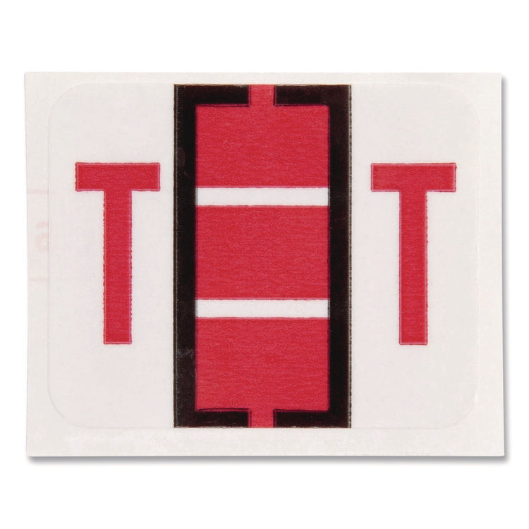 A-Z Color-Coded End Tab Filing Labels, T, 1 X 1.25, White, 500/roll