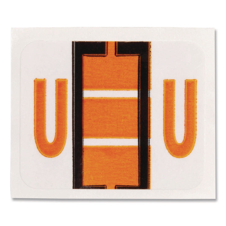 A-Z Color-Coded End Tab Filing Labels, U, 1 X 1.25, White, 500/roll