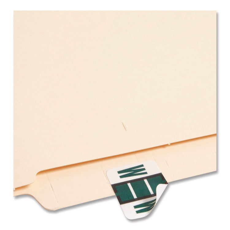 A-Z Color-Coded End Tab Filing Labels, W, 1 X 1.25, White, 500/roll