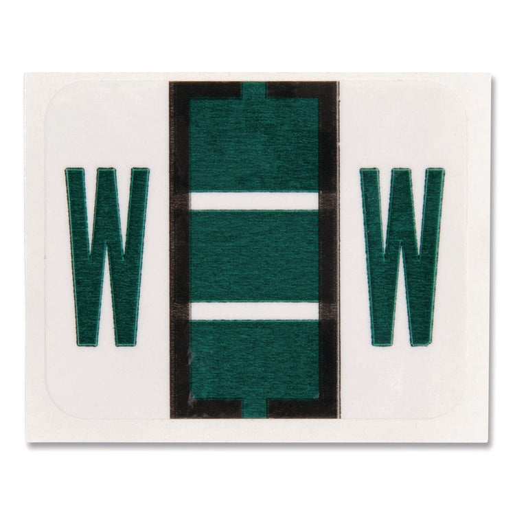 A-Z Color-Coded End Tab Filing Labels, W, 1 X 1.25, White, 500/roll