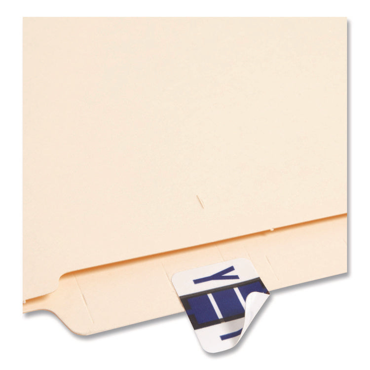 A-Z Color-Coded End Tab Filing Labels, Y, 1 X 1.25, White, 500/roll