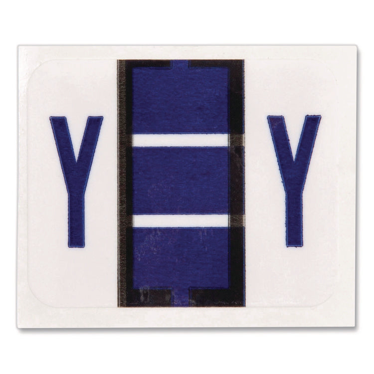 A-Z Color-Coded End Tab Filing Labels, Y, 1 X 1.25, White, 500/roll
