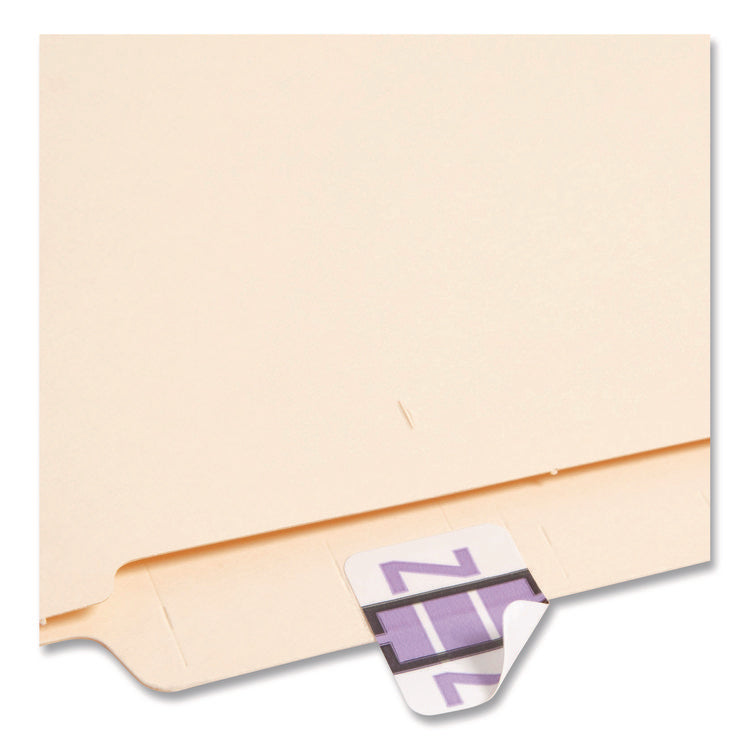 A-Z Color-Coded End Tab Filing Labels, Z, 1 X 1.25, White, 500/roll