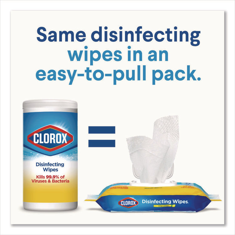 Disinfecting Cleaning Wipes, Flex Pack, 1-Ply, 8 x 7, Fresh Scent, White, 75 Towels/Box
