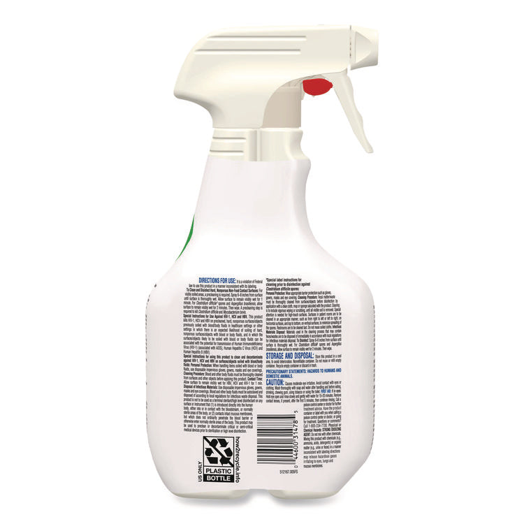 Fuzion Cleaner Disinfectant, Unscented, 32 Oz Spray Bottle, 9/carton