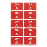 Alphaz Color-Coded Second Letter Alphabetical Labels, A, 1 X 1.63, Red, 10/sheet, 10 Sheets/pack