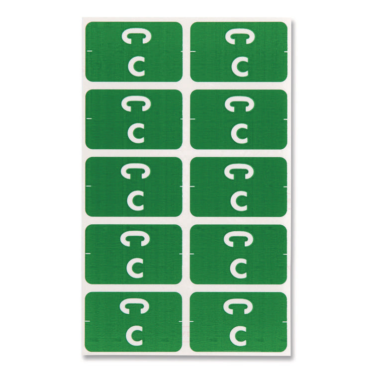 Alphaz Color-Coded Second Letter Alphabetical Labels, C, 1 X 1.63, Dark Green, 10/sheet, 10 Sheets/pack