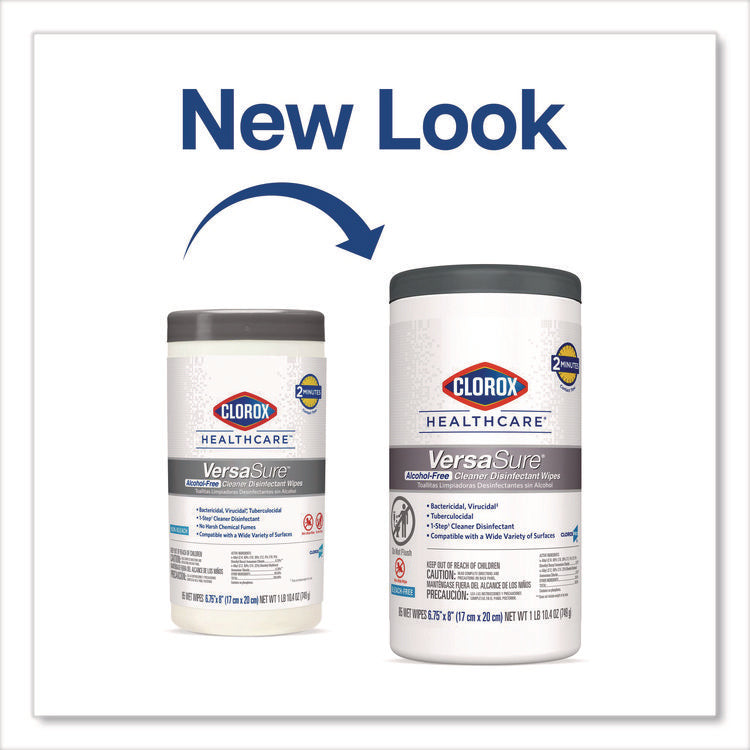 VersaSure Cleaner Disinfectant Wipes, 1-Ply, 6.75 x 8, Original Scent, White, 85 Towels/Can