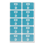 Alphaz Color-Coded Second Letter Alphabetical Labels, D, 1 X 1.63, Light Blue, 10/sheet, 10 Sheets/pack
