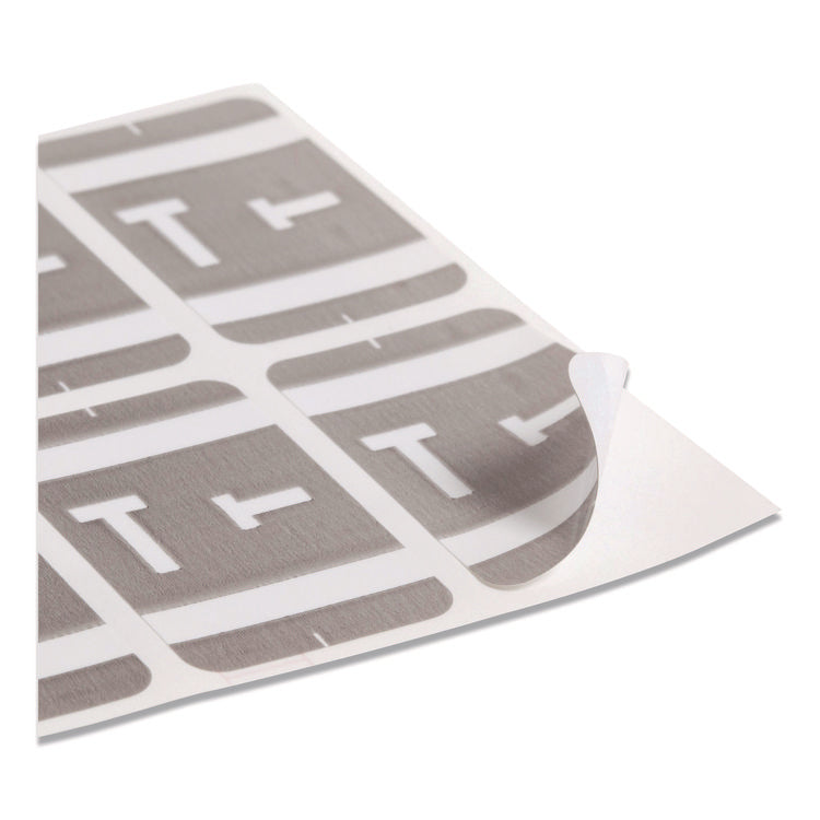 Alphaz Color-Coded Second Letter Alphabetical Labels, T, 1 X 1.63, Gray, 10/sheet, 10 Sheets/pack