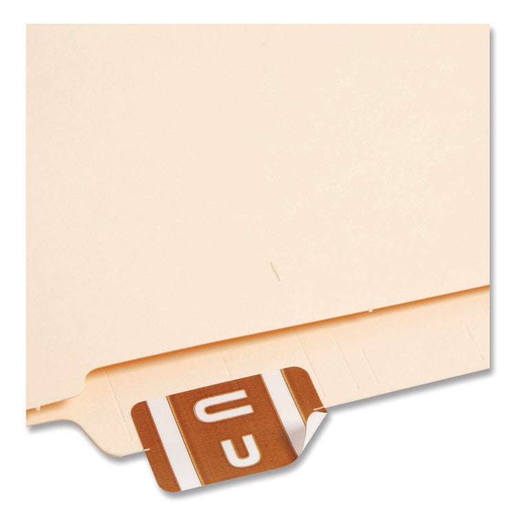 Alphaz Color-Coded Second Letter Alphabetical Labels, U, 1 X 1.63, Dark Brown, 10/sheet, 10 Sheets/pack