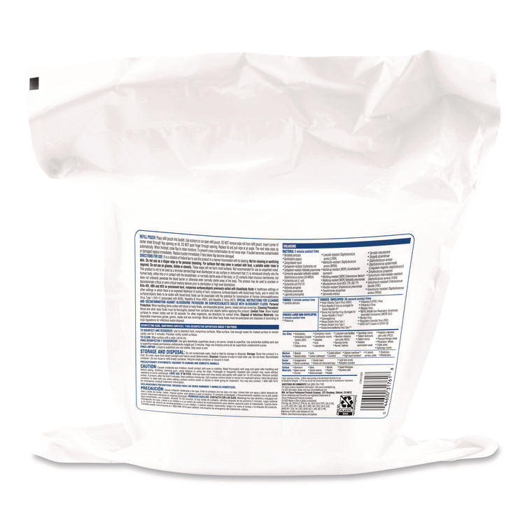 VersaSure Cleaner Disinfectant Wipes, Refill, 1-Ply, 12 x 10, Fragranced, White, 110/Pouch, 2 Pouches/Carton