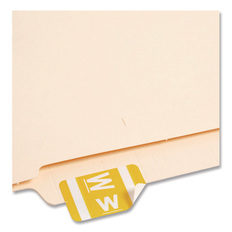 Alphaz Color-Coded Second Letter Alphabetical Labels, W, 1 X 1.63, Yellow, 10/sheet, 10 Sheets/pack