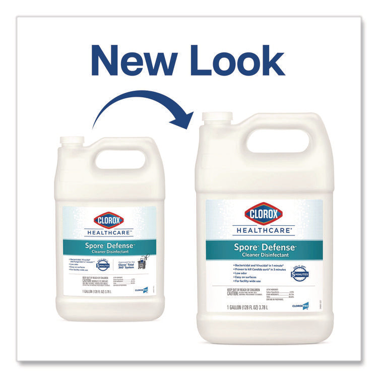 Spore Defense Cleaner Disinfectant, Closed System, 1 gal Refill Bottle, 4/Carton