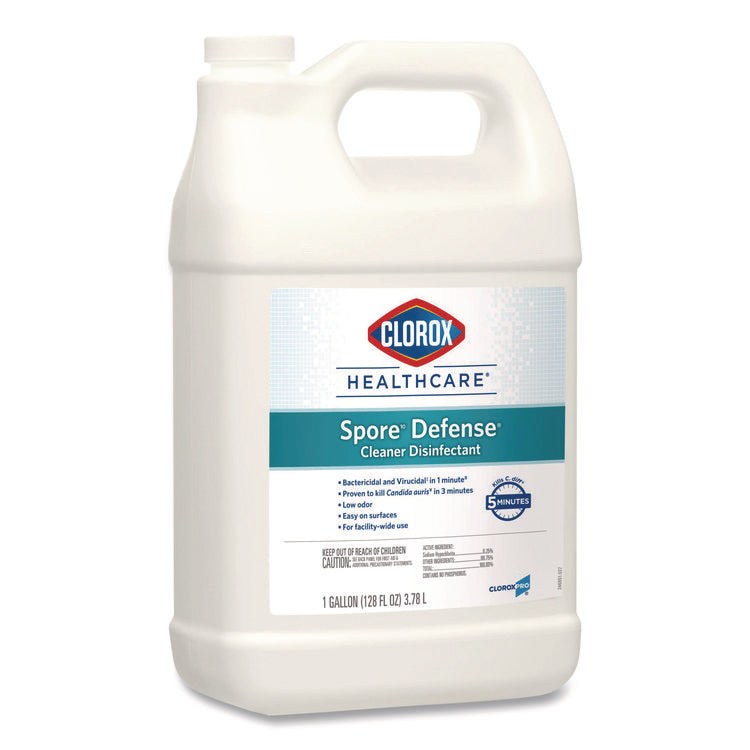 Spore Defense Cleaner Disinfectant, Closed System, 1 gal Refill Bottle, 4/Carton