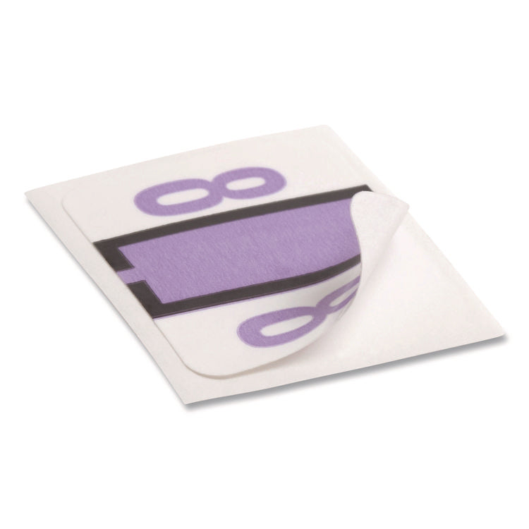 Numerical End Tab File Folder Labels, 8, 1 X 1.25, White, 500/roll