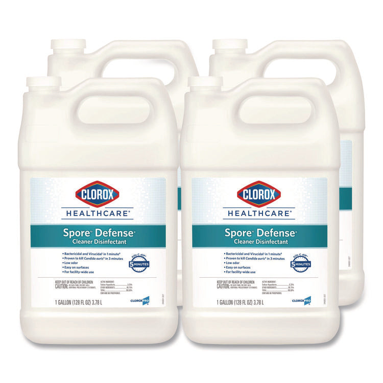 Spore Defense Cleaner Disinfectant, Closed System, 1 gal Refill Bottle, 4/Carton
