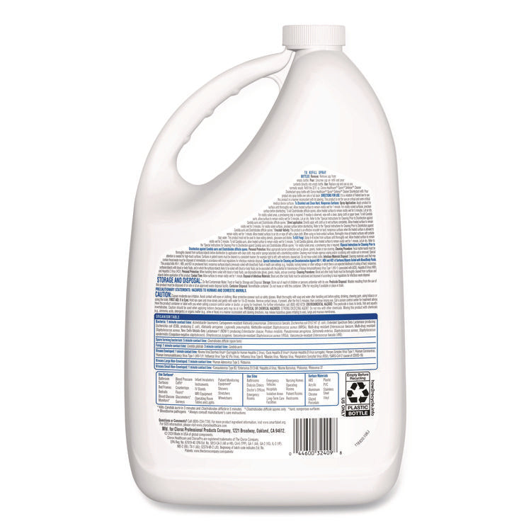 Spore Defense Cleaner Disinfectant, Open System, 1 gal Refill Bottle, 4/Carton