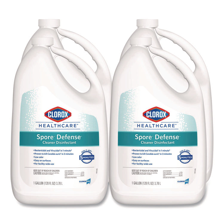 Spore Defense Cleaner Disinfectant, Open System, 1 gal Refill Bottle, 4/Carton