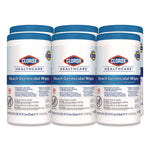 Bleach Germicidal Wipes, 1-Ply, 6.75 x 9, Unscented, White, 70/Canister, 6 Canisters/Carton