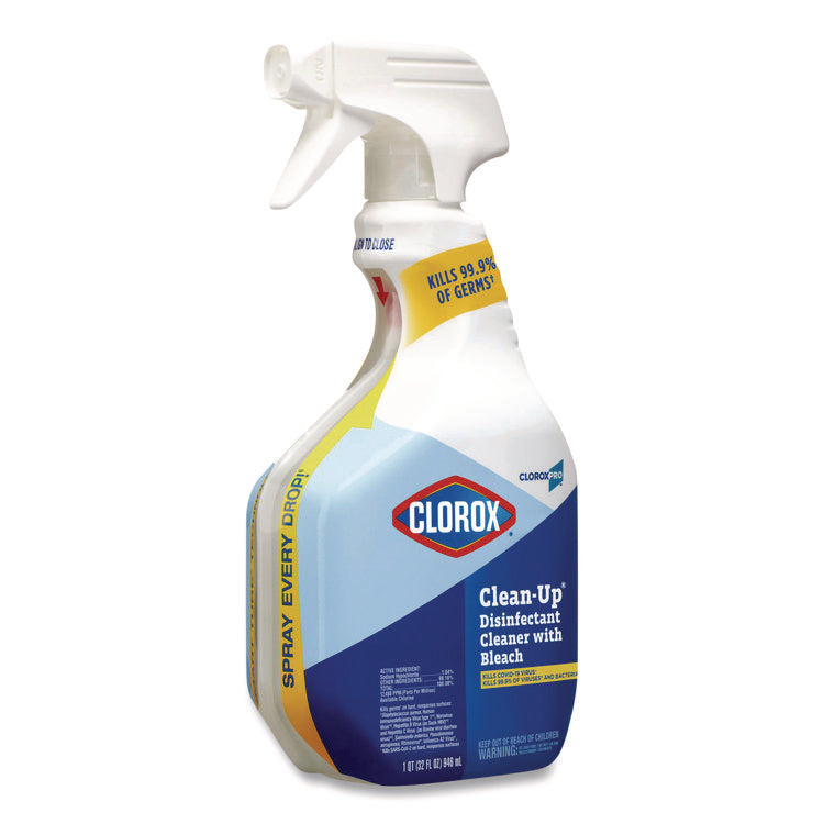 CloroxPro Clean-Up Disinfectant Cleaner with Bleach, 32 oz Smart Tube Spray, 9/Carton